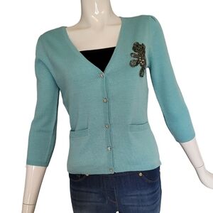 Vintage Teddy Bear Applique Cardigan, VGUC, Approximate Size M